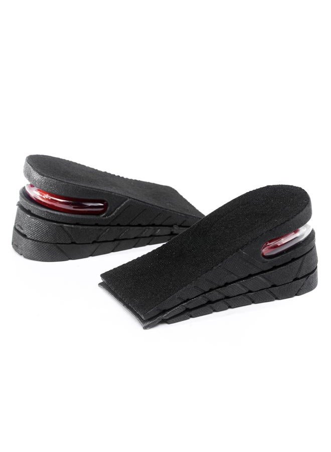 XINIFOOT نعل زيادة الطول 3 طبقات وسادة هوائية إدراج كعب رفع الأحذية للرجال والنساء نعل مصعد غير مرئي قابل للتعديل، أسود، نصف وسادة - Image 1