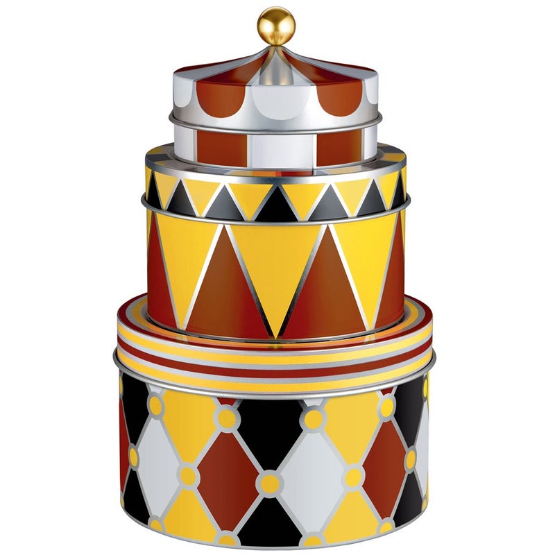 Alessi Stackable Design Storage Box Set Metal MultiColour 13 x 195 x 195 cm