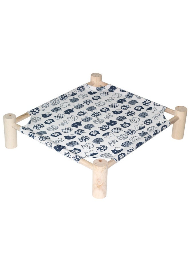 سرير خشبي للحن march للحيوانات الأليفة 65*53*13 سم - مناسب لجميع الفصول | قابل للتنفس وقابل للإزالة | مناسب لأسرة مريحة للقطط والكلاب التي يقل وزنها عن 35 رطلاً - Image 1