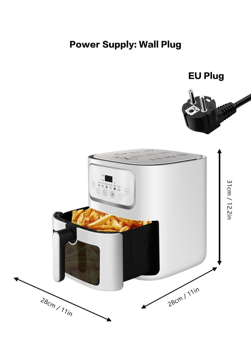 LAC LAICHY - Air Fryer 10L,10-in-1 Functions,Air Fry,Roast,Bake,Broil,Dehydrate,Digital Touch screen Air Fryers,Nonstick & Dishwasher-Safe Basket,Stainless Steel Air Fryer,White - Image 1