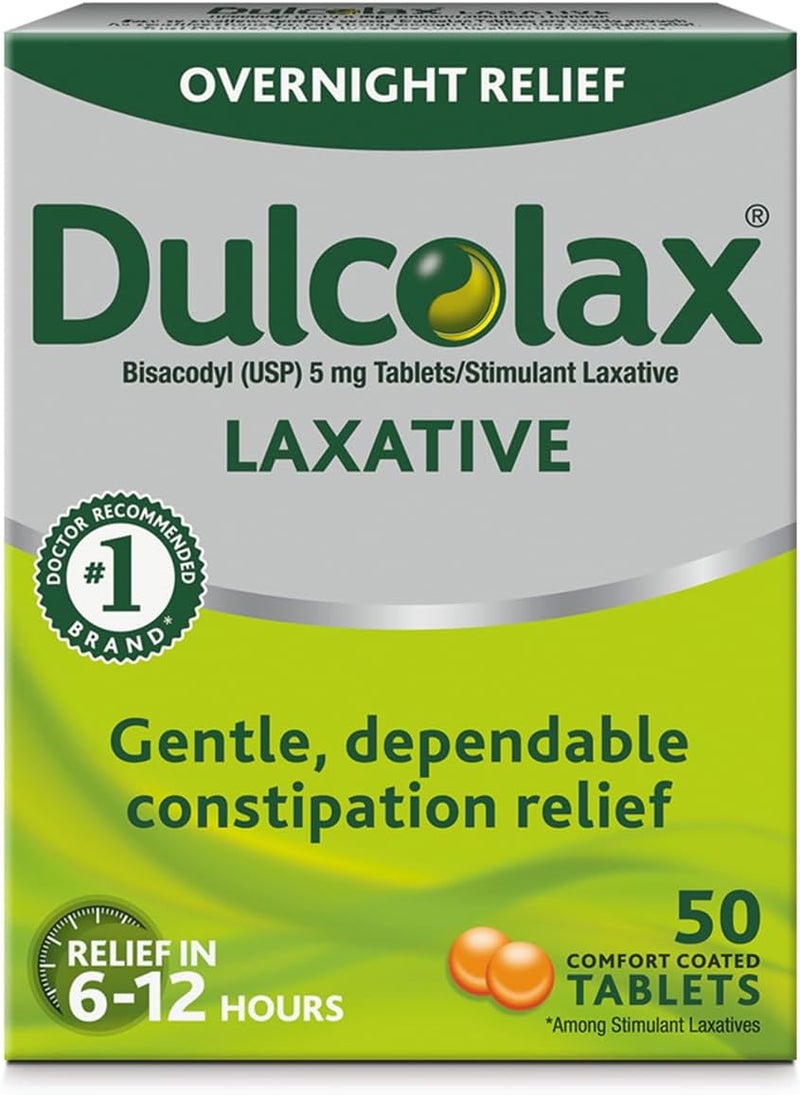Senokot Extra Strength Natural Vegetable Laxative for Gentle Overnight Relief Constipation  Dulcolax Overnight Relief Laxative for Gentle Constipation Relief Bisacodyl 5 mg Tablets 50 Count - Image 5