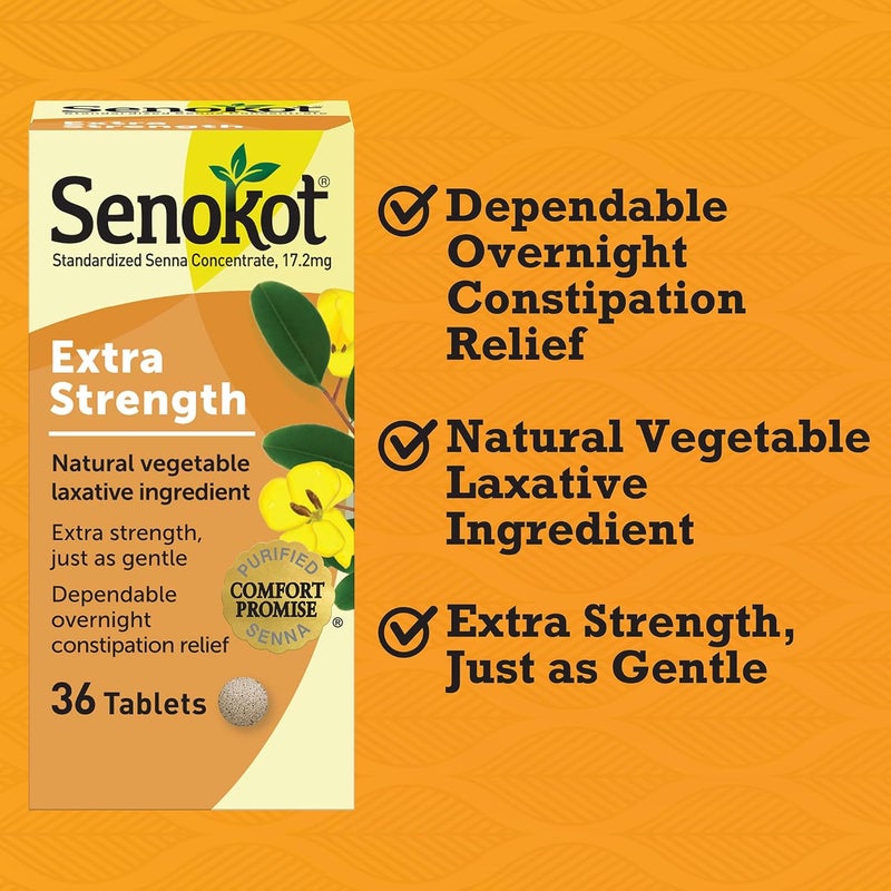 Senokot Extra Strength Natural Vegetable Laxative for Gentle Overnight Relief Constipation  Dulcolax Overnight Relief Laxative for Gentle Constipation Relief Bisacodyl 5 mg Tablets 50 Count - Image 3