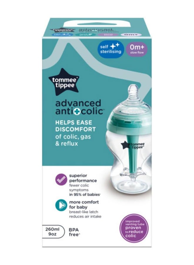 tommee tippee Pack Of 1 Advanced Closer To Nature Anti-Colic Feeding Bottle, 260 ml 0 Months+ Clear - Image 2