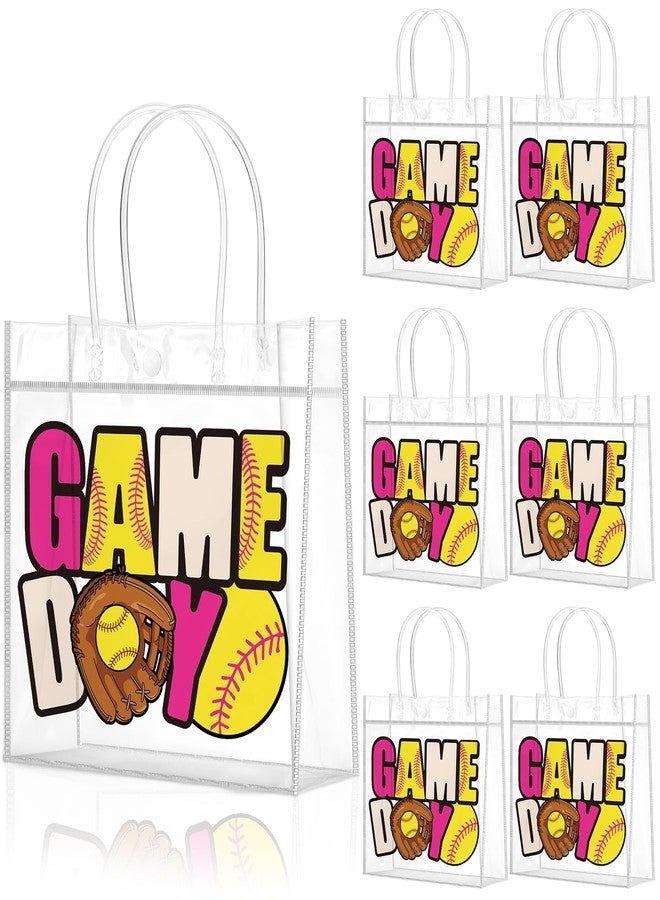 Wesnoy 20 Pcs Cute Softball Snack Bags for Team with Handles Reusable Softball Goodie Bags for Candy Birthday Party Supplies 8 x 8 x 3.15'' - Image 1