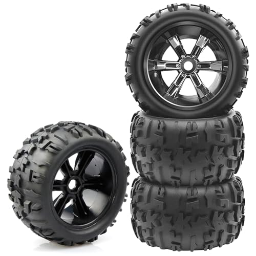 RCJTCQX RC Monster Truck Tires and Wheels 17mm Hex PreGlued Set with Foam Inserts for 18 Arrma Kraton 110 Maxx ERevo 4Pcs - Image 1