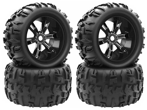 RCJTCQX RC Monster Truck Tires and Wheels 17mm Hex PreGlued Set with Foam Inserts for 18 Arrma Kraton 110 Maxx ERevo 4Pcs - Image 5