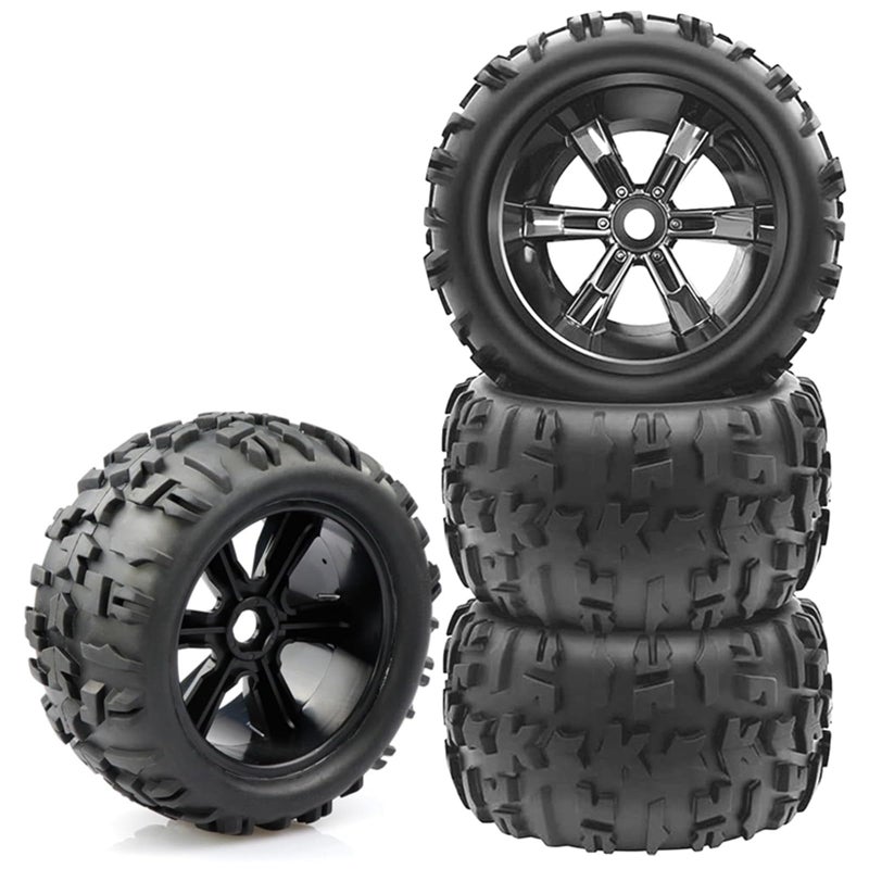 RCJTCQX RC Monster Truck Tires and Wheels 17mm Hex PreGlued Set with Foam Inserts for 18 Arrma Kraton 110 Maxx ERevo 4Pcs - Image 3