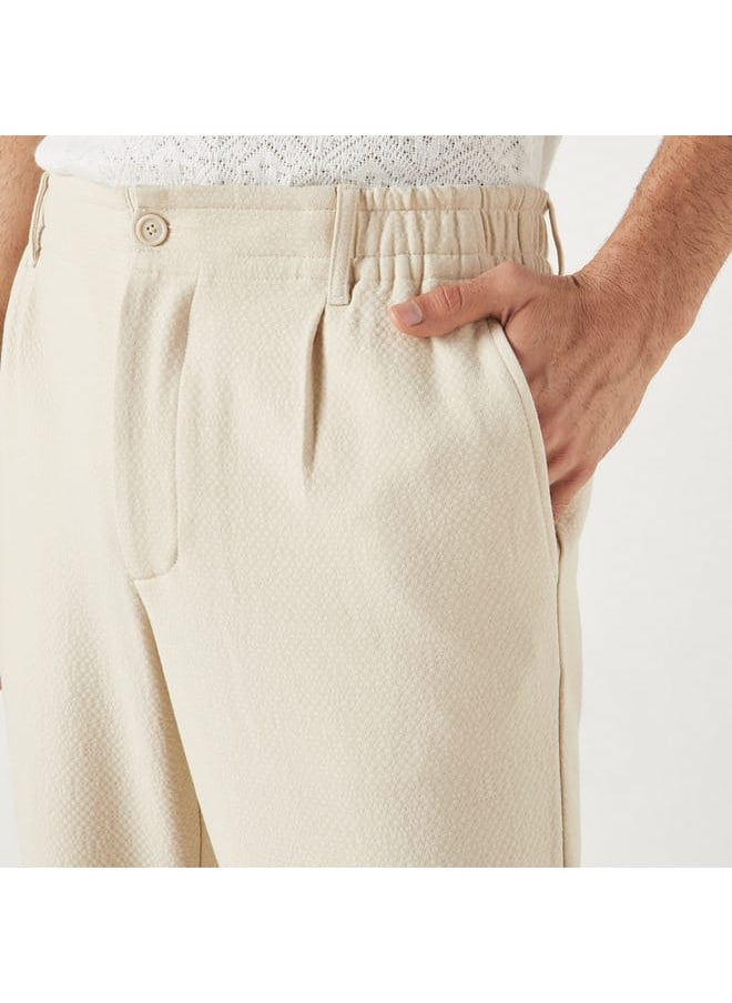 Iconic Iconic Solid Regular Fit Flexi Waist Trousers  - Image 4