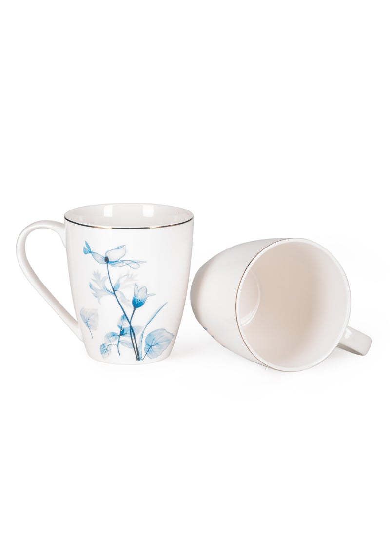 Fissman - 2-Piece Mugs 360ml Tableware Lyon Series, Porcelain with Elegant And Minimalist Design Coffee Cups, Large Mugs for Tea, Hot or Cold Drinks, Cappuccino, Hot Chocolate, Milk, Hand-Painted Patterns - Image 1