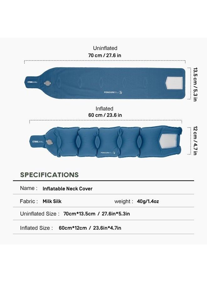 ETROL Inflatable Neck Pillow, Adjustable Travel Pillows for Airplanes, Inflatable Travel Neck Pillow, Blow Up Pillows for Airplane for Airplane, Traveling, Car, Office, Home Neck Support(Blue) - Image 5