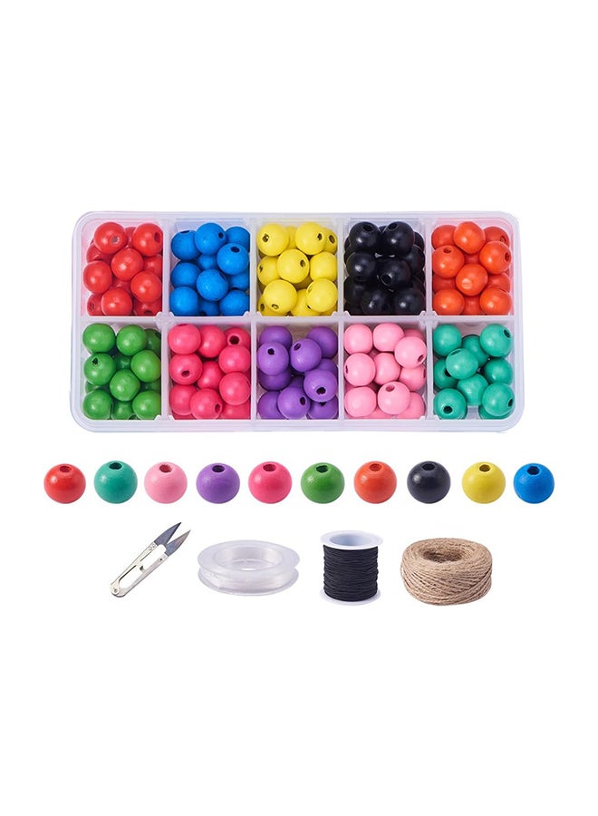 Pandahall 160Pcs Wooden Jewelry Making Kits 10 Colors Rondelle Beads 10Mm Wooden Spacer Beads Dyed Loose Beads