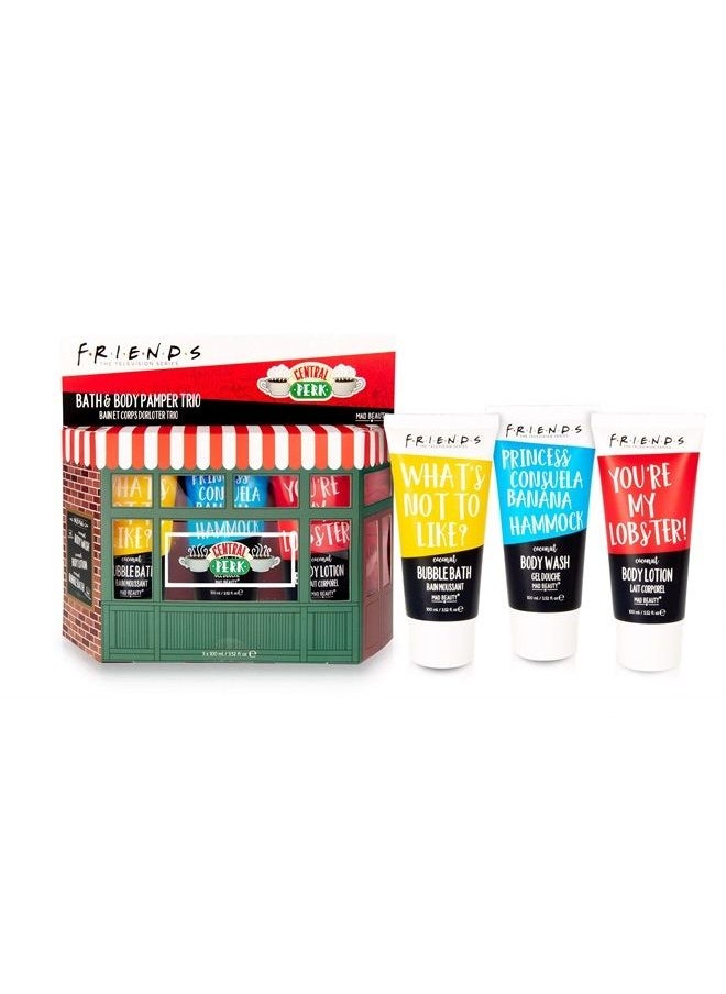 MAD BEAUTY Friends TV Show Bath and Body Pamper Trio Gift Set, Coconut Scented Bubble Bath Gel, Body Wash, and Body Lotion in Central Perk Themed Packaging for Fun and Nourishing Bath Time - pzsku/Z79314C33BE2AB98AA345Z/45/_/1681645882/77c73e57-a8d2-43a9-92d5-f2e4169aa70e