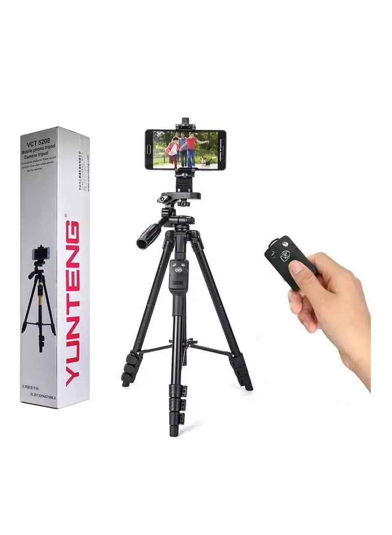 Yunteng VCT-5208 Portable Tripod Stand With Remote Shutter Black - Image 1