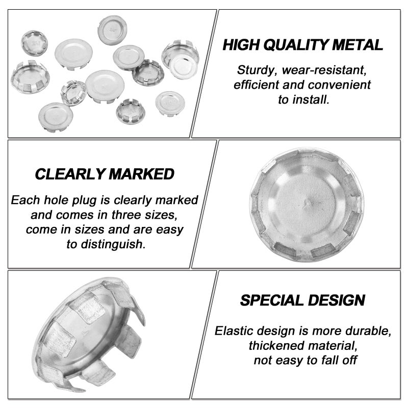 Yaocom 12 Pcs Knockout Seal Electrical Box 1/2 Inch Knockout Plugs Round Steel Removable Seal Cap for Closure Unused Box Outlets, Compatible with Size of The Conduit Pipe - Image 3