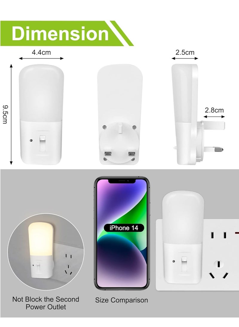 RATSAW LED Night Light Plug in Wall with Dusk to Dawn Sensor Dimmable 5-80LM Brightness Adjustable 3000K Soft Night Lamp Children's Light Good for Sleep Used in Hallways Toddler Beds Stairs - Image 5