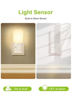 RATSAW LED Night Light Plug in Wall with Dusk to Dawn Sensor Dimmable 5-80LM Brightness Adjustable 3000K Soft Night Lamp Children's Light Good for Sleep Used in Hallways Toddler Beds Stairs  - Image 3