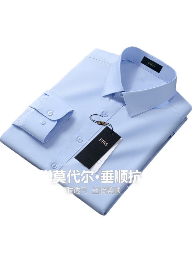 FIRS Modal Wrinkle-Free Long Sleeve Dress Shirt For Men, All-Season Business Casual Formal Wear Top, Men'S Shirt - Image 3
