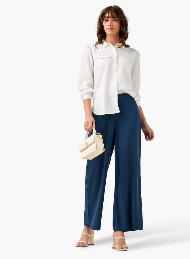 Splash FAV Relaxed Fit Flexi Waist Rayon Palazzo Pants
