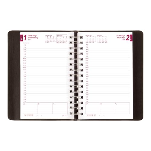 Brownline® 2025 PlannerPlus™ Daily/Monthly Planner, Appointment Book, 12 Months, January to December, Twin-Wire Binding, 8" x 5", Black (CB634WN.BLK-25) - Image 3