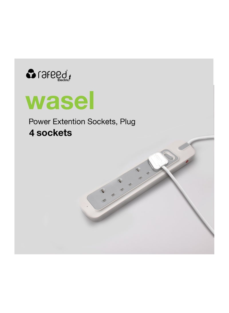 Rafeed Extension Cord With Master Switch 5 Meter 4 Sockets 13A 2990W 230V - Image 3