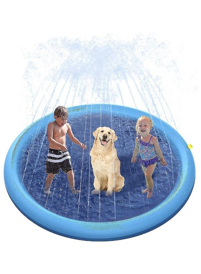 Splash Pad 66 Inches Outdoor Sprinkler Play Mat Portable Inflatable Water Toy Anti-Slip Summer Wading Pool For Dogs Pets Kids  - Image 1