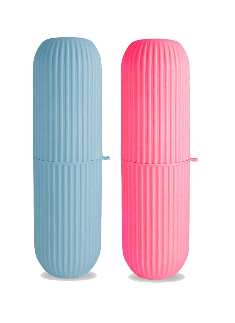 KD ZONE KD ZONE Capsule Shape Travel Toothbrush Toothpaste Case Holder Portable Toothbrush Storage Plastic Toothbrush Holder Random Colour  - Image 1