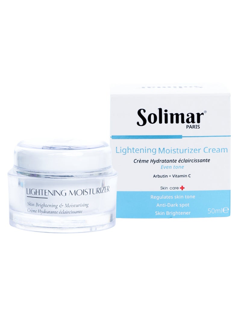 Solimar Paris Lightening Moisturizer Cream 50ml – Brightening, Even Tone & Hydrating Face Cream - Image 1