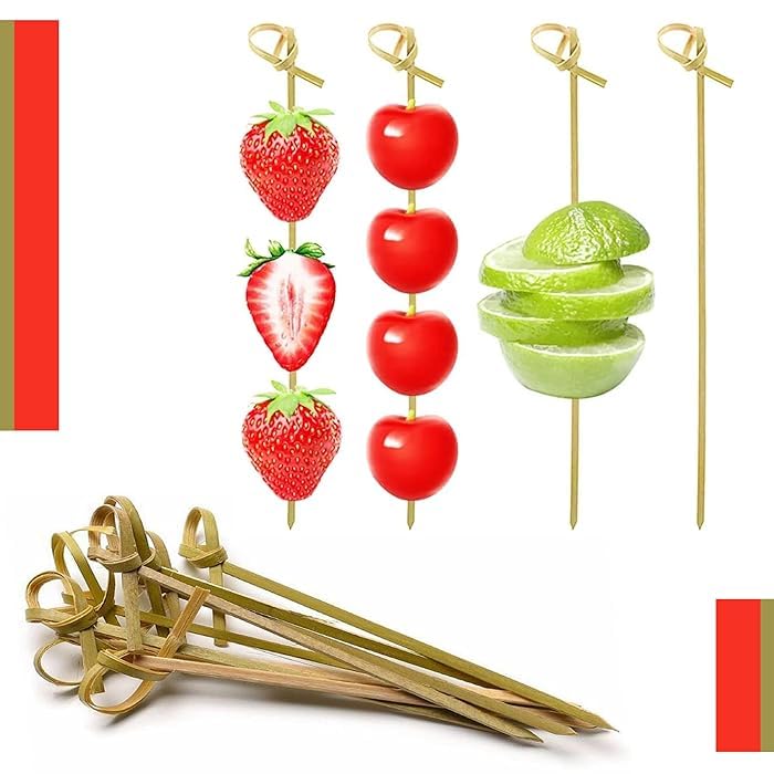 DEERA 4 Inch Bamboo Knot Skewers – Eco-Friendly Appetizer & Cocktail Sticks – Pack of 100 - Image 4