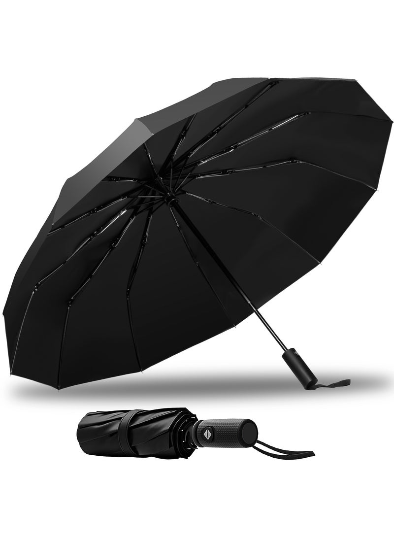 HomKawt - Windproof Compact Travel Umbrella, Automatic Umbrellas for Rain-Compact Folding Umbrella, Small Portable Auto Open Close Umbrellas for Men Women, Lightweight 12 Ribs, Umbrella UV Protection Sun 99% - Image 1