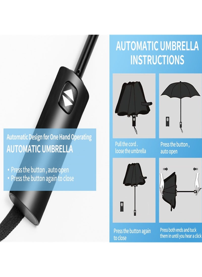 HomKawt - Windproof Compact Travel Umbrella, Automatic Umbrellas for Rain-Compact Folding Umbrella, Small Portable Auto Open Close Umbrellas for Men Women, Lightweight 12 Ribs, Umbrella UV Protection Sun 99% - Image 1