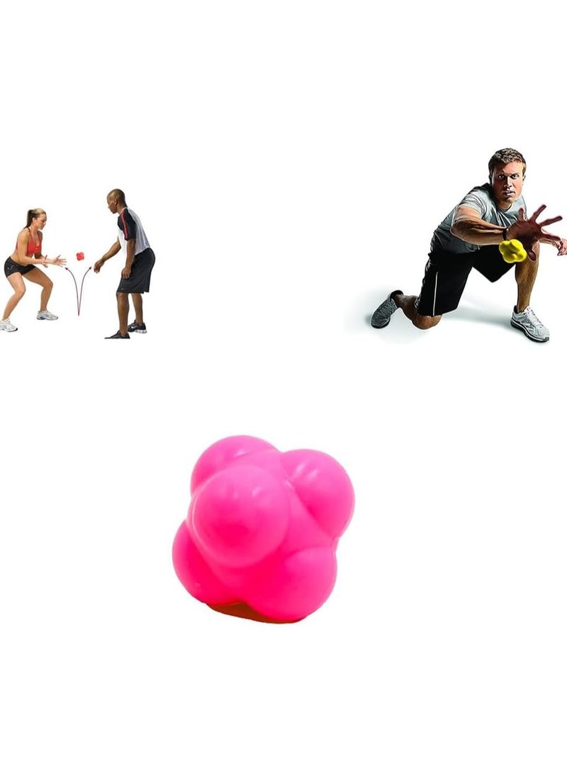 QSHOP QSHOP® Reaction Ball, Sports Speed and Agility Training Ball, Six Sided High Rebound Rubber Design for Increased Hand-Eye Coordination and Reaction Time Flexible Speed Sensitive Deflection Ball  - Image 1