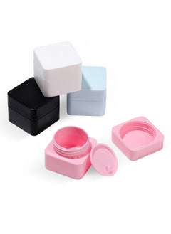 4 Pack Travel Containers for Toiletries, Square Double Silicone & PP Cream Travel Box with Hard Sealed Lids, 0.6oz BPA Free Leakproof Cosmetic Makeup Face Cream Lotion Travel Accessories