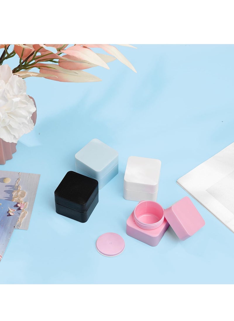 SYOSI - 4 Pack Travel Containers for Toiletries, Square Double Silicone & PP Cream Travel Box with Hard Sealed Lids, 0.6oz BPA Free Leakproof Cosmetic Makeup Face Cream Lotion Travel Accessories - Image 1