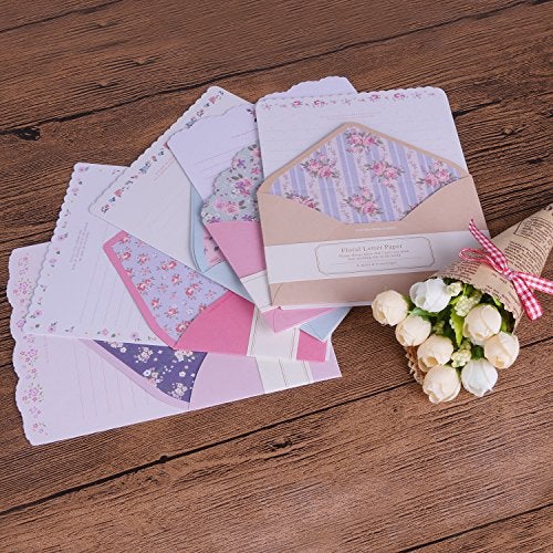 SCStyle 32 Cute Lovely Kawaii Special Design Writing Stationery Paper+16 Envelope 3.45 x5.4 Inch -(Flower) - Image 2