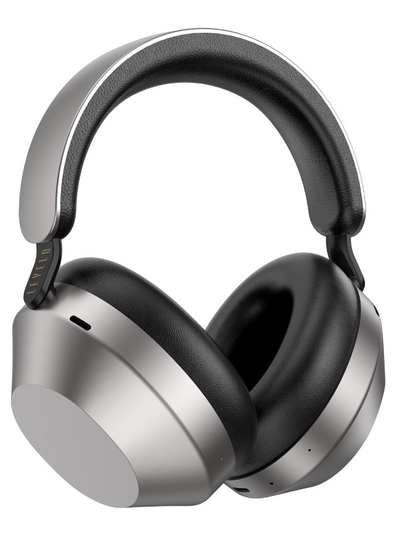 LEVELO - Sound Master Hybrid ANC Headphones with Smart Touch Panel & Google and Siri Assistant / ANC & Transparency Mode / Bluetooth Calling / Featherweight / Music Control / Type-C Port - Dusty Grey - Image 1