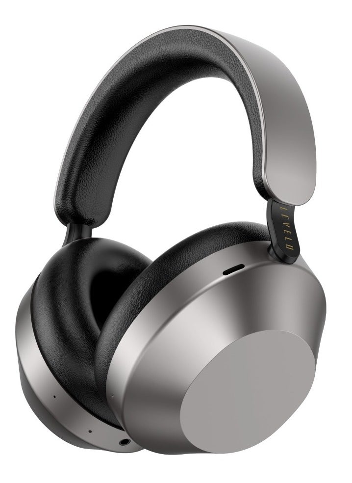 LEVELO - Sound Master Hybrid ANC Headphones with Smart Touch Panel & Google and Siri Assistant / ANC & Transparency Mode / Bluetooth Calling / Featherweight / Music Control / Type-C Port - Dusty Grey - Image 1