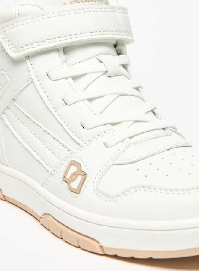 Mister Duchini Boys' Panelled Sneakers with Hook and Loop Closure