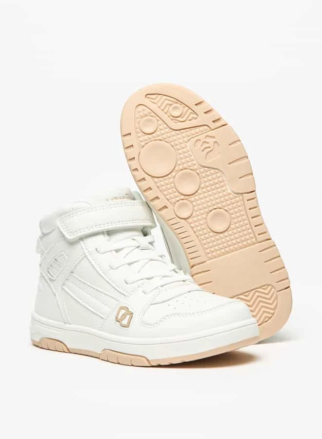 Mister Duchini Boys' Panelled Sneakers with Hook and Loop Closure