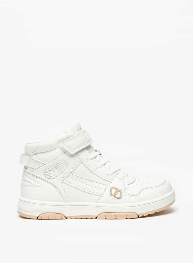 Mister Duchini Boys' Panelled Sneakers with Hook and Loop Closure