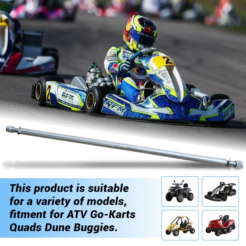 BUHNSS Axle 1" Diameter 40" Steel Axle Rod With 1" to 3/4" Step-Down & 3/4-16 Fine Thread 1/4" Keyway For ATV Go-Karts Quads Dune Buggies - Image 2