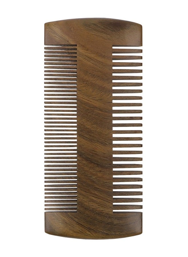 YOLCAR Beard Comb with Leather Case, Fine and Coarse Teeth, Pocket Wooden Beard Comb for Men, Premium Guajacwood - Image 5