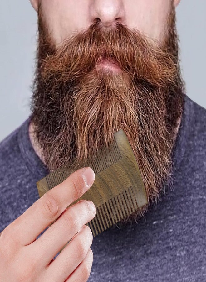 YOLCAR Beard Comb with Leather Case, Fine and Coarse Teeth, Pocket Wooden Beard Comb for Men, Premium Guajacwood - Image 4