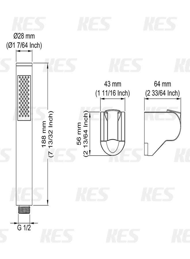 KES Handheld Shower Head with Extra Long Hose Shower Wand Holder Set Stainless Steel Hand Shower Matt Black, LP150-BK - Image 2