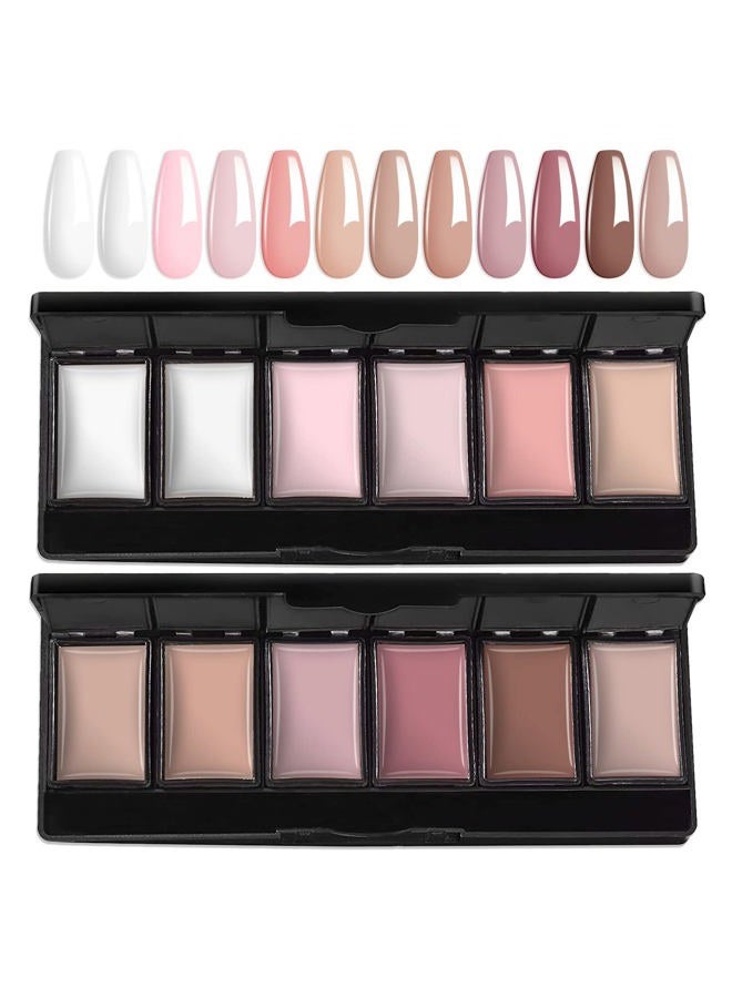 AIMEILI Hema Free Solid Gel Nail Polish 12 Colours Solid Nail Gel UV LED Soak Off White Pink Solid Cream Gel Polish Set 2 - Image 1