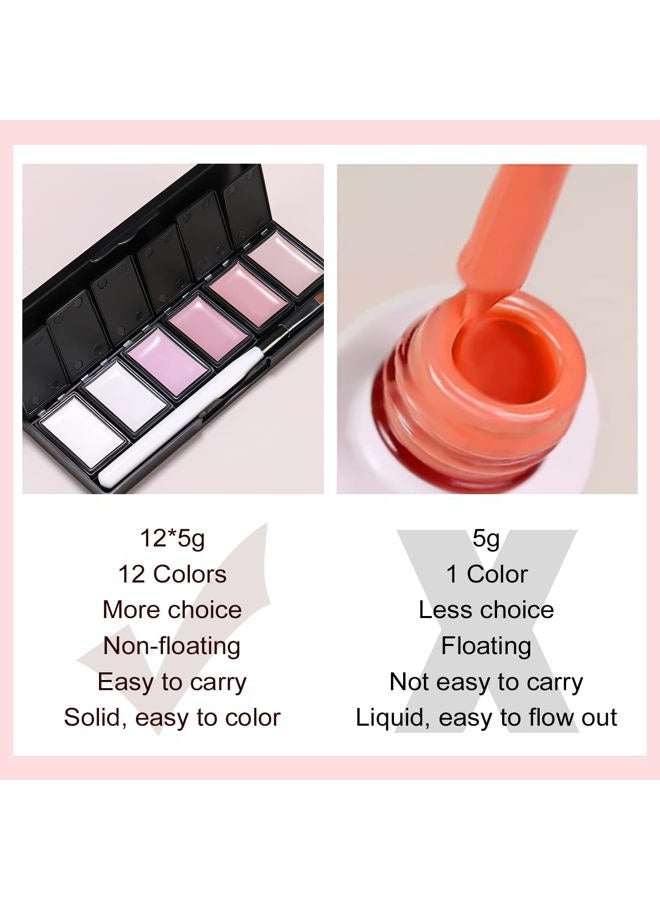 AIMEILI Hema Free Solid Gel Nail Polish 12 Colours Solid Nail Gel UV LED Soak Off White Pink Solid Cream Gel Polish Set 2 - Image 5