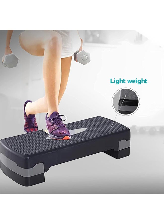 RollsTimi  Aerobic Exercise Stepper 2 Level Adjustable Gym Home Workout Fitness Step Deck Platform Floor Aerobics Stepper Board,Black Grey - Image 2