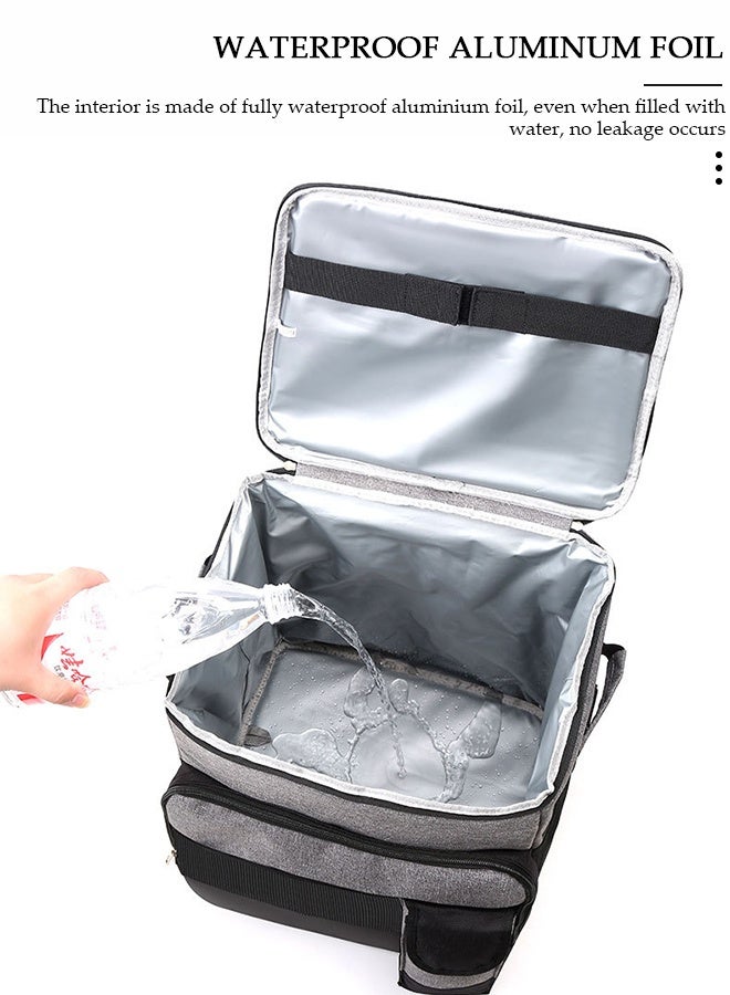 DUNISO Trolley Cooler Food Bag,Portable Cooler Bag Camping Thermal Insulation Storage Organizer Waterproof & Leakproof Keep Hot & Cold 35L Large Capacity with Pull Rod for Outdoor Travel Camping Picnic Hiking Fishing Beach - Image 4