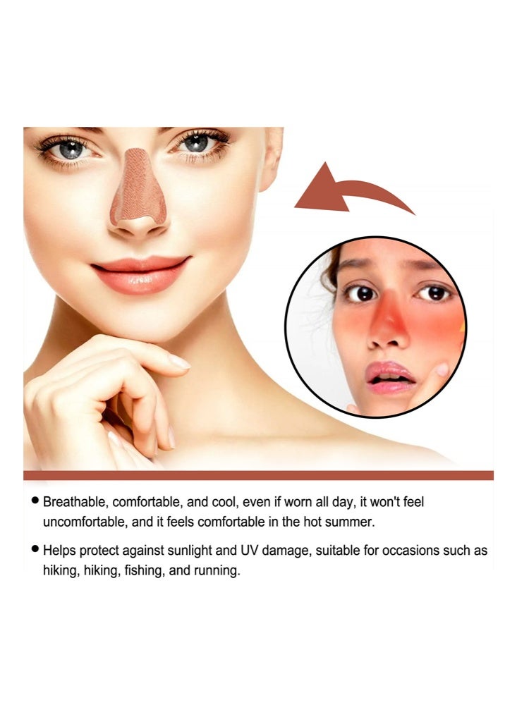 EELHOE Uv Protection Nose Patch 24pcs, Sun Protection Summer Nose Patch Outdoor Sunblock Guards Nose Cover UV Stickers for Sunscreen Golf Nose Bandage, for Men Women Exposure Tanning Outdoor Sports Accessories - Image 2