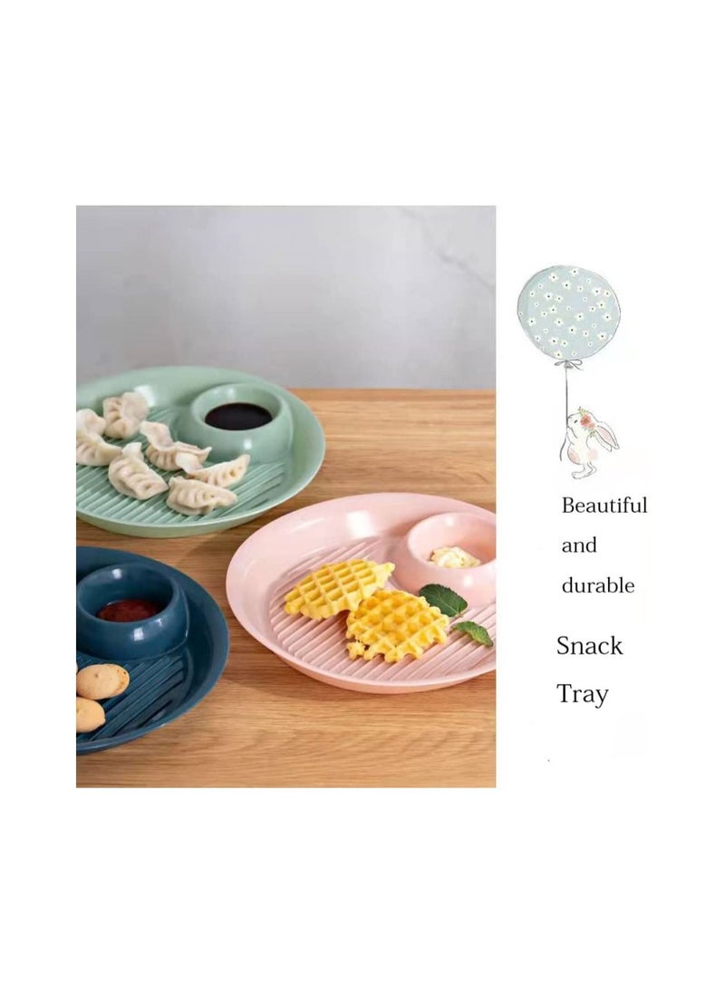 GGEROU - Dinner Plates Serving Plate with Sauce Holder Serving Plate with Sauce Divider Plate - Image 1
