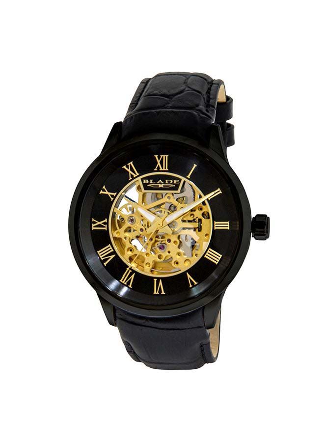 Blade Falco Round Shape Leather Strap Analog Wrist Watch 3605G1NNN - 43mm - Black - Image 1